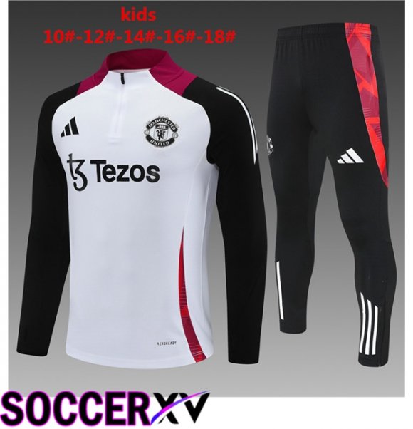 Manchester United Kids kit Training Tracksuit White 2025/2026