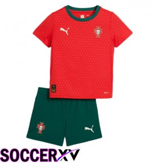 Portugal Kids Home Soccer Jersey Red 2025/2026