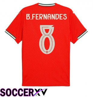 Portugal (B. FERNANDES 8) Home Soccer Jersey Red 2025/2026