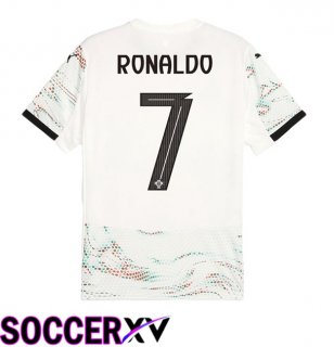 Portugal (RONALDO 7) Away Soccer Jersey White 2025/2026