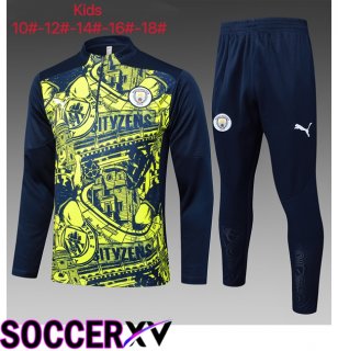 Manchester City Kids kit Training Tracksuit Green Blue Royal 2025/2026