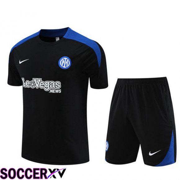 Inter Milan Training T Shirt + Shorts Black 2024/2025