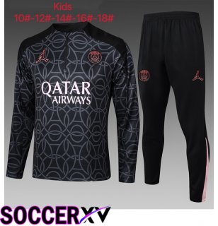Paris PSG Kids kit Training Tracksuit Black 2025/2026