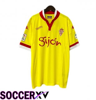 Sporting Gijon Retro Away Soccer Jersey Yellow 2015-2016