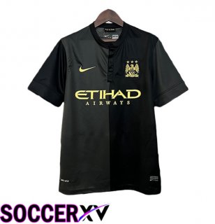 Manchester City Retro Away Soccer Jersey Black 2013-2014