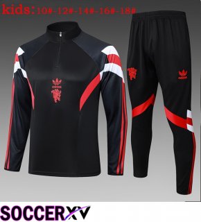 Manchester United Kids kit Training Tracksuit Black 2025/2026