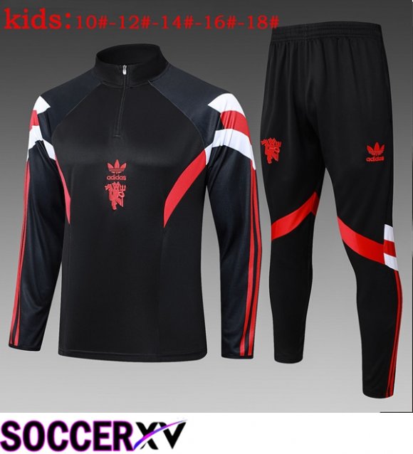Manchester United Kids kit Training Tracksuit Black 2025/2026