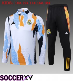 Real Madrid Kids kit Training Tracksuit White Yellow 2025/2026