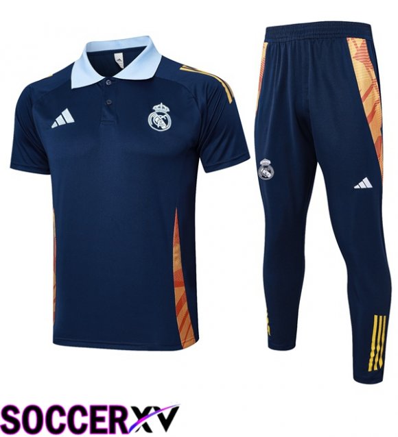 Real Madrid Soccer Polo + Training Pants Blue Royal 2025/2026
