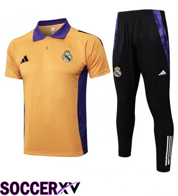 Real Madrid Soccer Polo + Training Pants Yellow 2025/2026