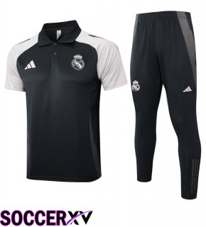Real Madrid Soccer Polo + Training Pants Grey 2025/2026