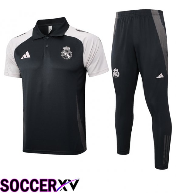 Real Madrid Soccer Polo + Training Pants Grey 2025/2026