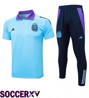 Argentina Soccer Polo + Training Pants Blue 2025/2026
