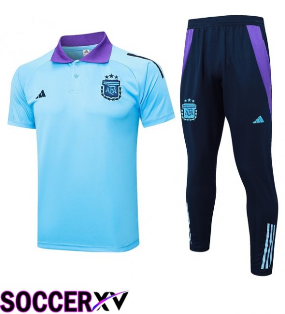 Argentina Soccer Polo + Training Pants Blue 2025/2026