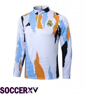 Real Madrid Training Sweatshirt White Yellow 2025/2026