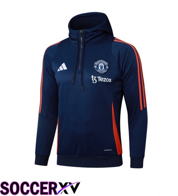 Manchester United Training Sweatshirt Hoodie Blue Royal 2025/2026