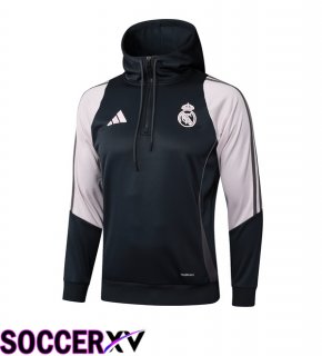 Real Madrid Training Sweatshirt Hoodie Black Pink 2025/2026