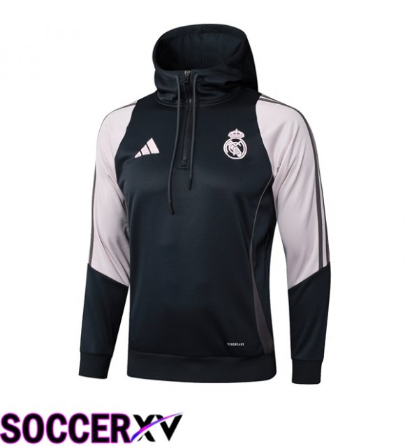 Real Madrid Training Sweatshirt Hoodie Black Pink 2025/2026