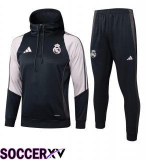 Real Madrid Training Tracksuit Hoodie Black Pink 2025/2026