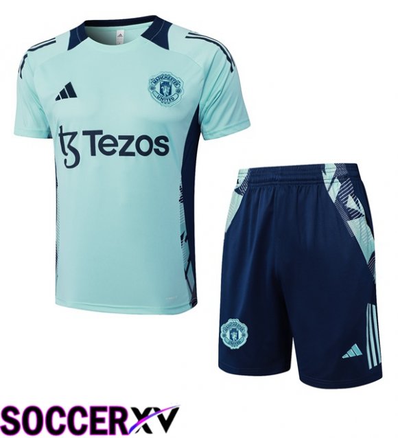 Manchester United kit Training T Shirt + Shorts Green 2025/2026