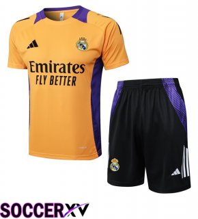 Real Madrid kit Training T Shirt + Shorts Yellow 2025/2026