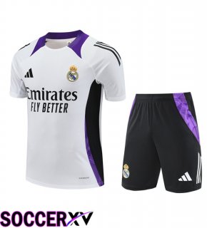 Real Madrid kit Training T Shirt + Shorts White 2025/2026