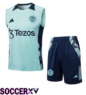 Manchester United Soccer Vest + Shorts Green 2025/2026