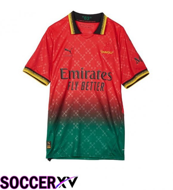 AC Milan Fourth Soccer Jersey Red Green 2024/2025