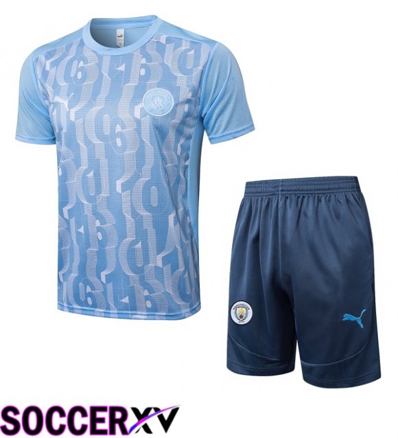 Manchester City kit Training T Shirt + Shorts Blue 2025/2026