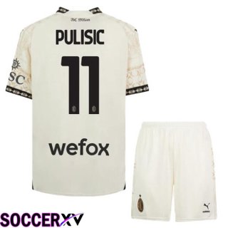 AC Milan (Pulisic 11) Kids Soccer Jersey Fourth Yellow 2023/2024