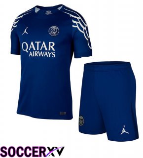 Paris PSG Kids Fourth Soccer Jersey Blue Royal 2024/2025