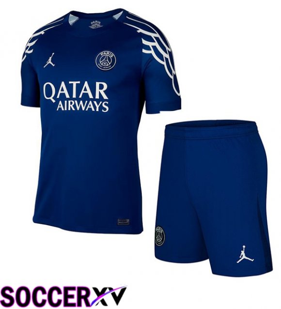 Paris PSG Kids Fourth Soccer Jersey Blue Royal 2024/2025