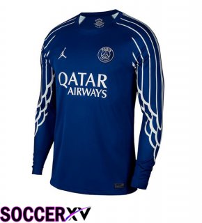 Paris PSG Fourth Soccer Jersey Long sleeve Blue Royal 2024/2025