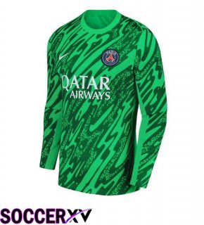 Paris PSG Goalkeeper Soccer Jersey Long sleeve Green 2024/2025