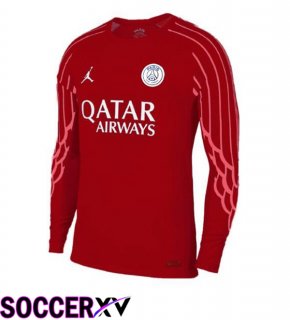 Paris PSG Goalkeeper Soccer Jersey Long sleeve Red 2024/2025