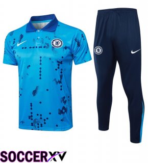 FC Chelsea Soccer Polo + Training Pants Blue 2025/2026