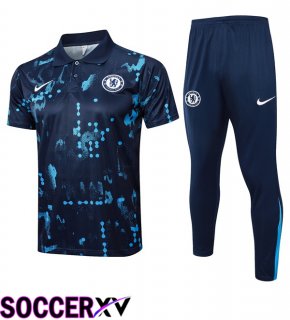 FC Chelsea Soccer Polo + Training Pants Blue Royal 2025/2026