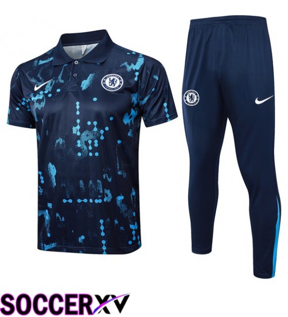 FC Chelsea Soccer Polo + Training Pants Blue Royal 2025/2026