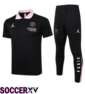 Jordan Paris PSG Soccer Polo + Training Pants Black 2025/2026