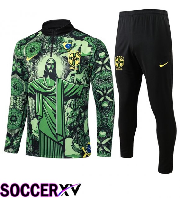 Brazil kit Training Tracksuit Green Black 2025/2026