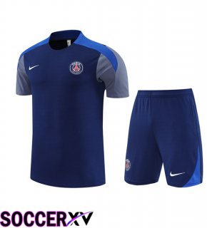 Paris PSG kit Training T Shirt + Shorts Black 2025/2026