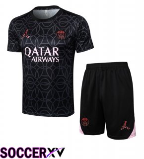 Jordan Paris PSG kit Training T Shirt + Shorts Black 2025/2026