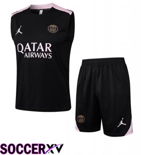 Jordan Paris PSG Soccer Vest + Shorts Black 2025/2026