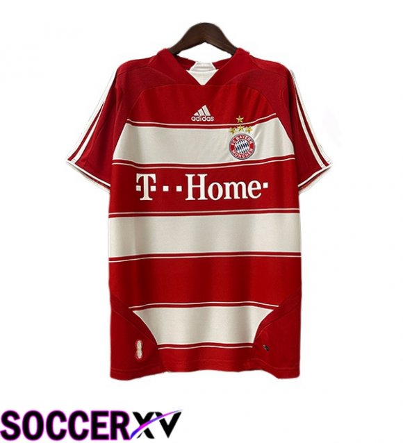 Bayern Munich Retro Home Soccer Jersey Red White 2007-2008