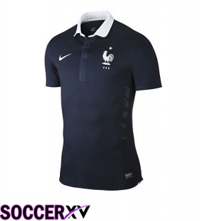France Retro Home Soccer Jersey Blue Royal 2014