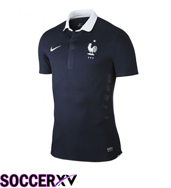 France Retro Home Soccer Jersey Blue Royal 2014