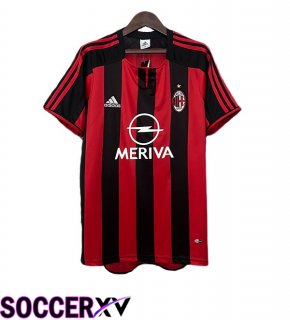 AC Milan Retro Home Soccer Jersey Red Black 2003-2004