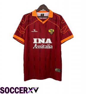 AS Rome Retro Home Soccer Jersey Red 1999-2000