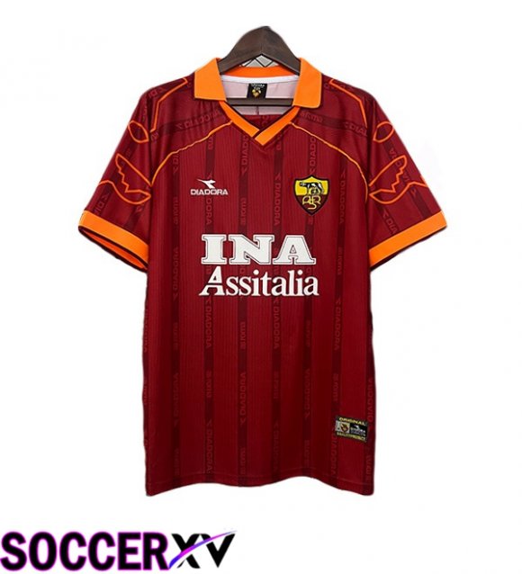 AS Rome Retro Home Soccer Jersey Red 1999-2000