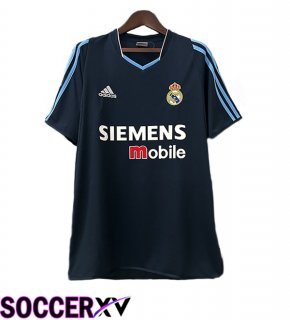 Real Madrid Retro Away Soccer Jersey Black 2003-2004